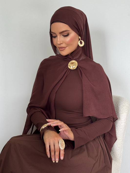 Chocolate Brown Modal & Non Slip Cap set