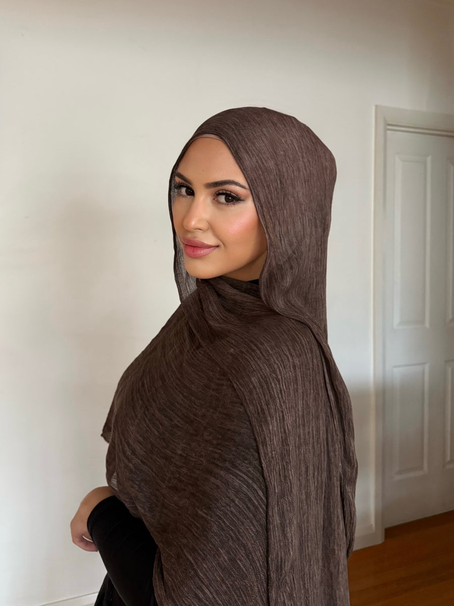 Plum Chocolate Rayon Hijab set
