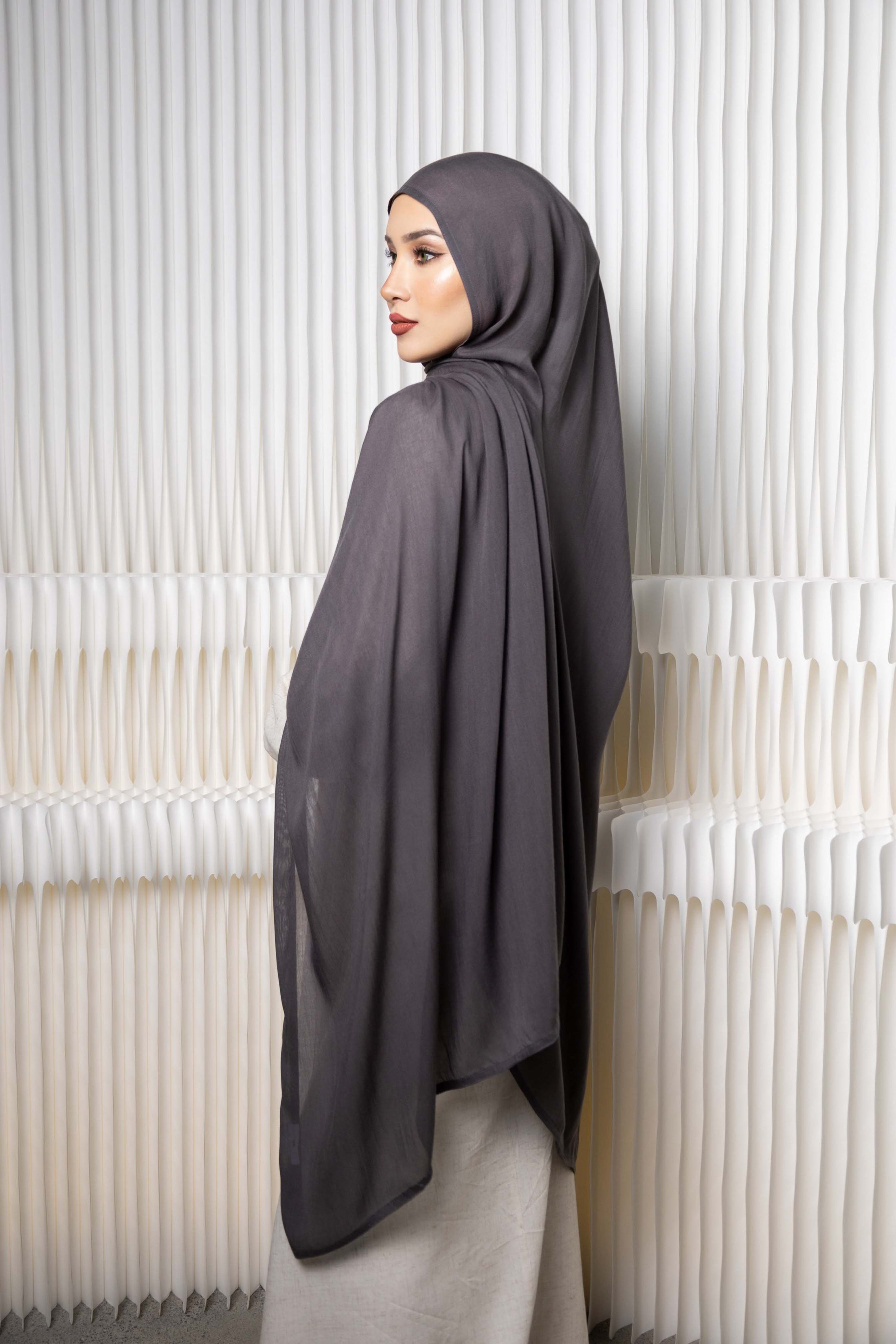 Maxi Charcoal Viscose Hijab