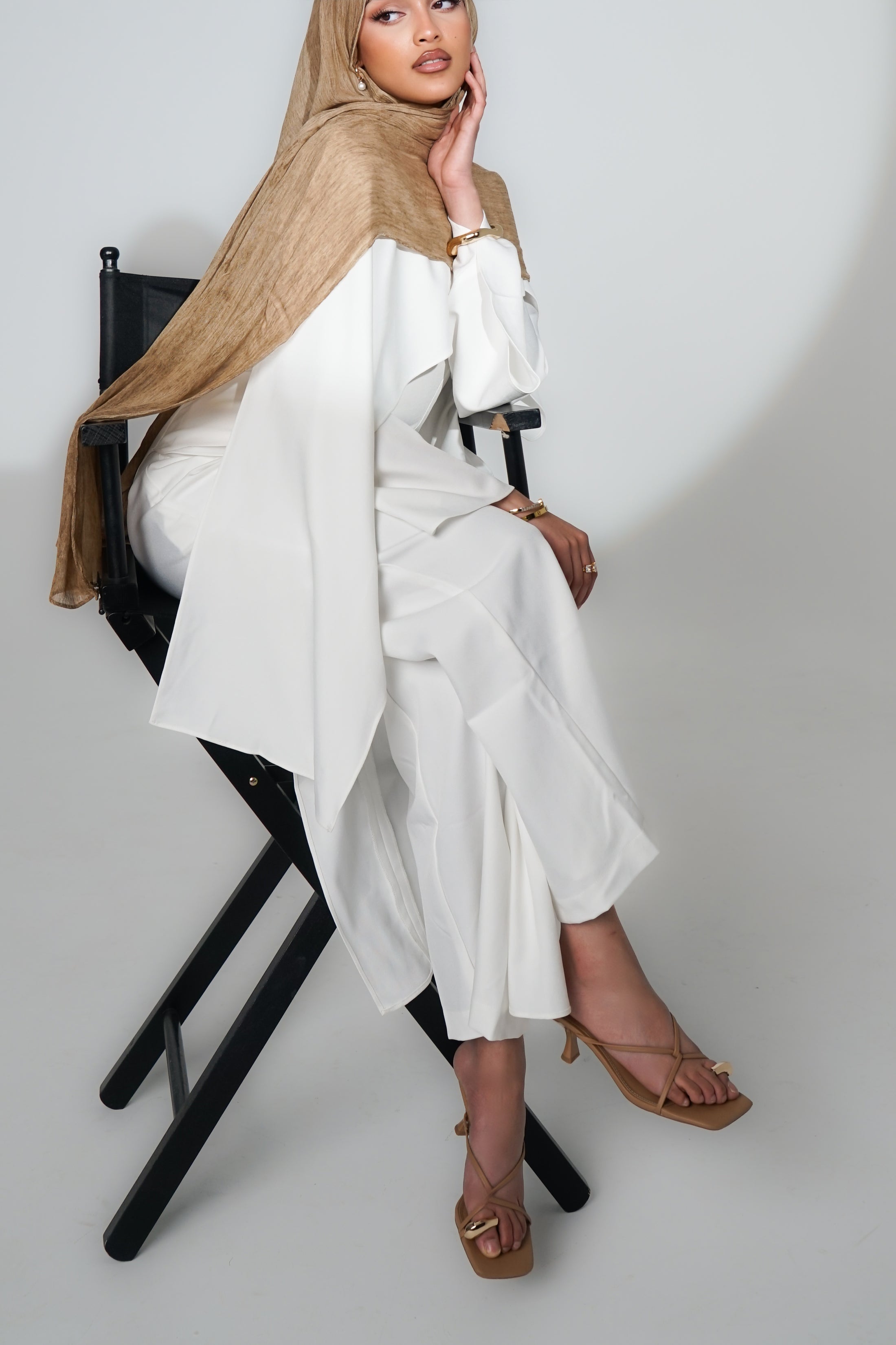 Caramel Swirl Crinkle Hijab set