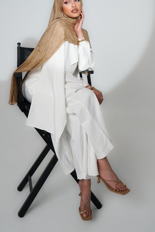 Caramel Swirl Crinkle Hijab set