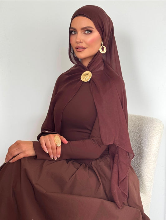 Chocolate Brown Modal & Non Slip Cap set