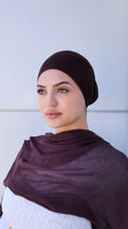 Load image into Gallery viewer, Chocolate Brown Modal Hijab & non slip undercap set