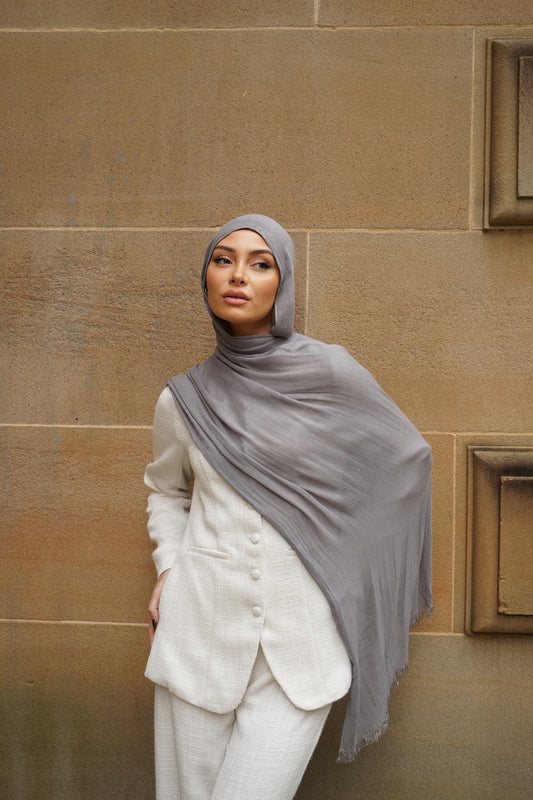 Timeless Grey Seamless Rayon Hijab