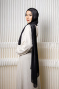 Load image into Gallery viewer, Black Silk Almas Hijab
