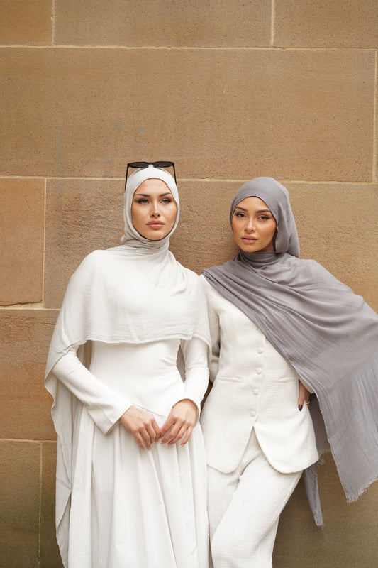Timeless Grey Seamless Rayon Hijab
