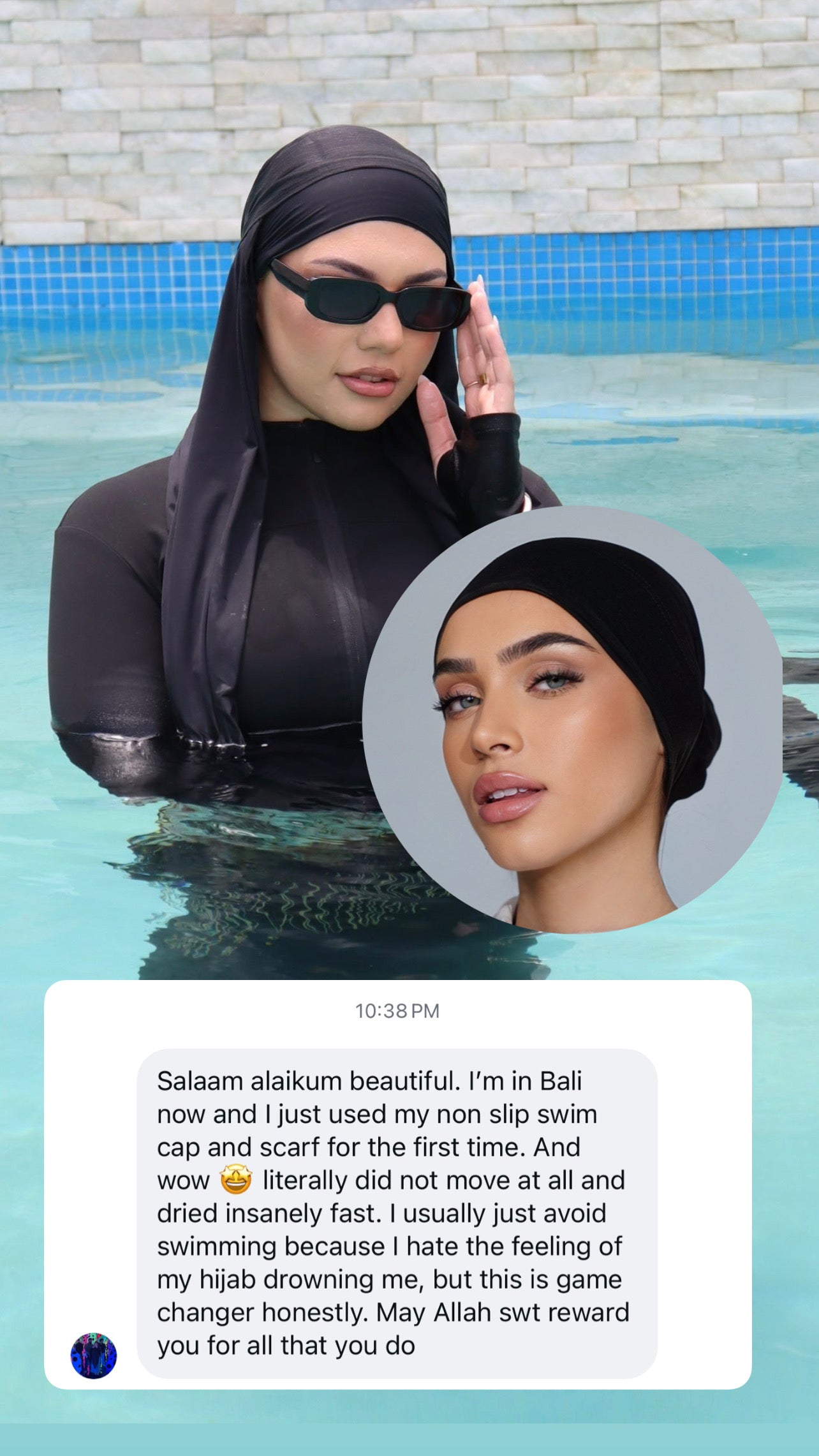 CAP Swim BLACK Non Slip UnderCap