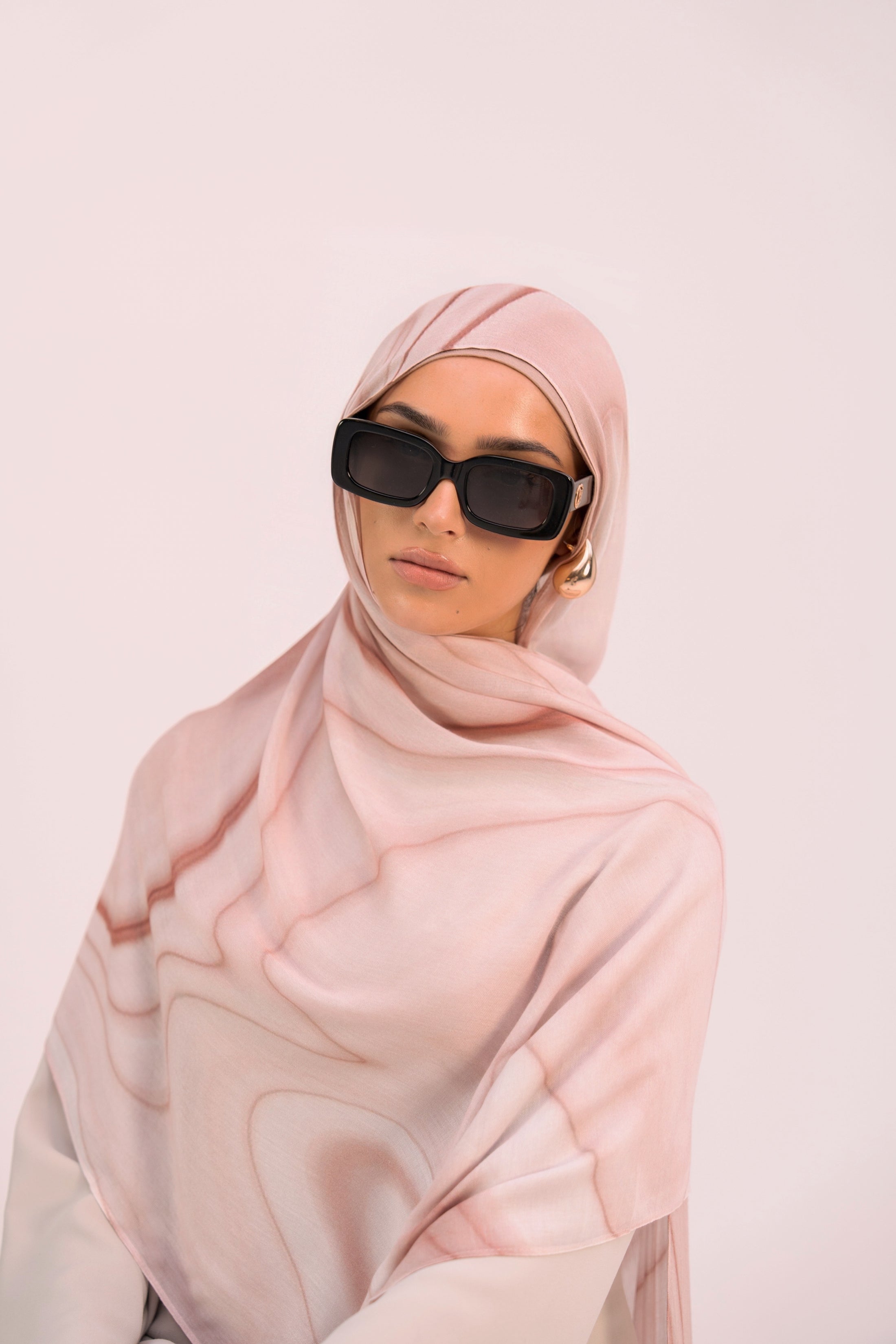 Blush Marble Vein - Printed Modal