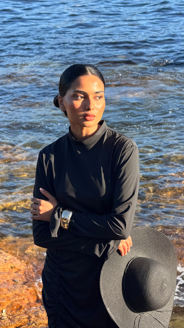 Swimwear Set —Black Active Modest