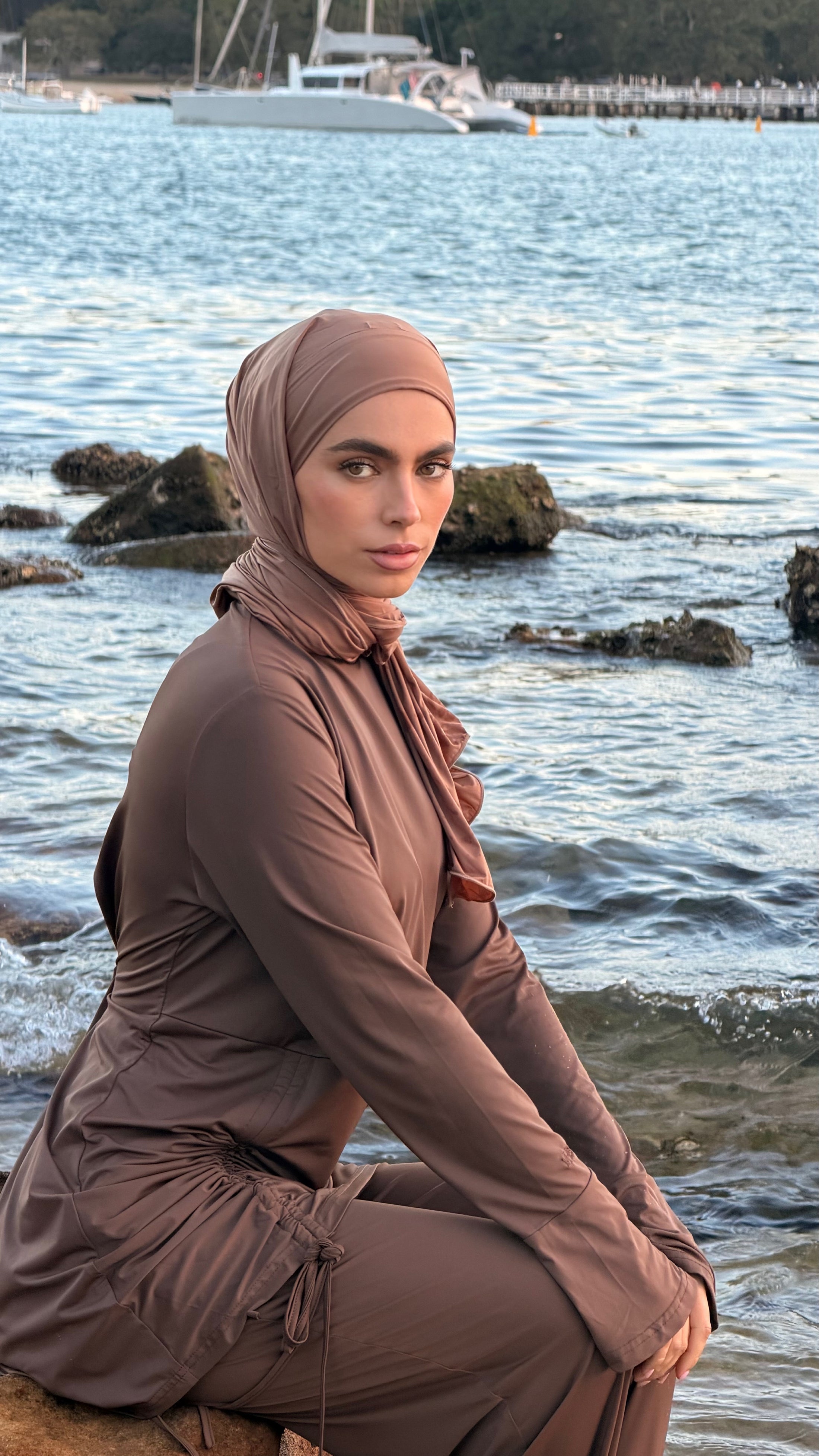 Swimwear Set —Brown Active Modest