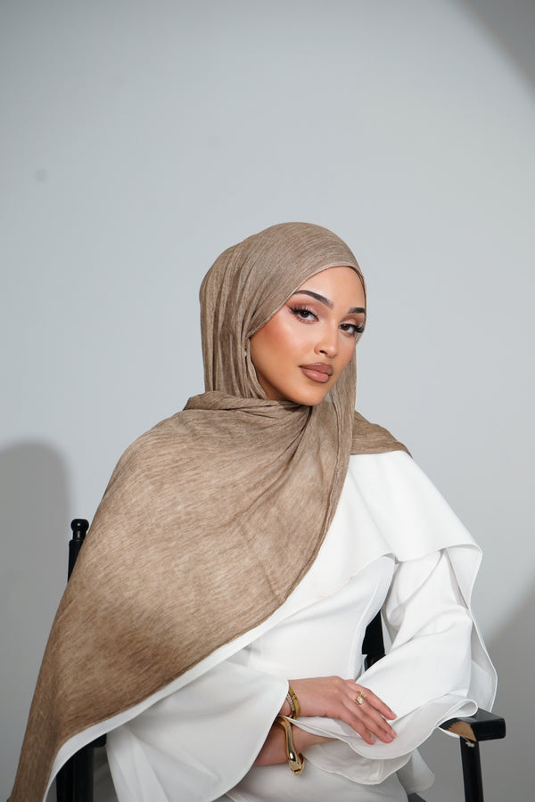 Burnt Soufflé Textured Rayon Hijab Set