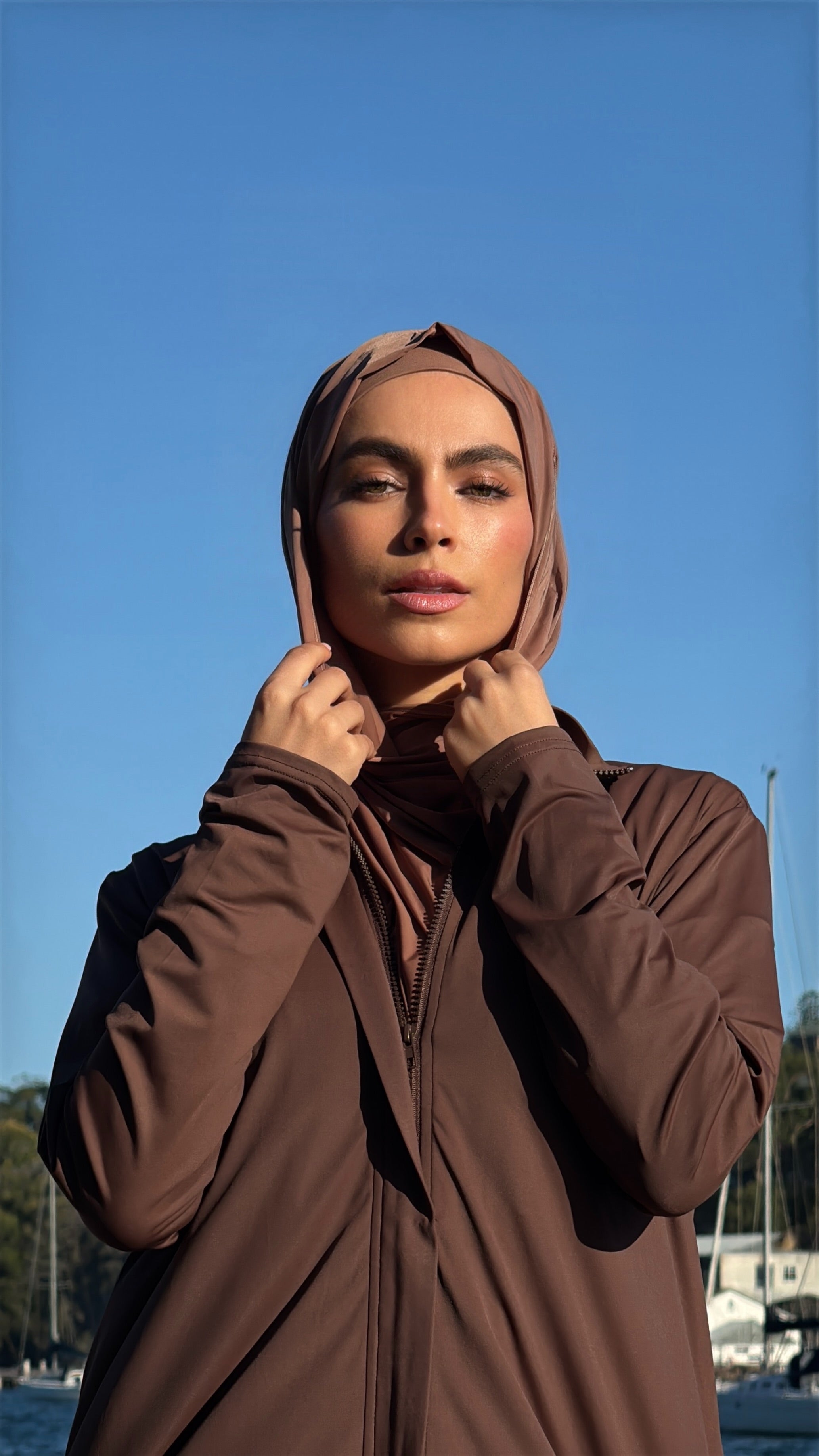 Latte Swim Hijab Wrap