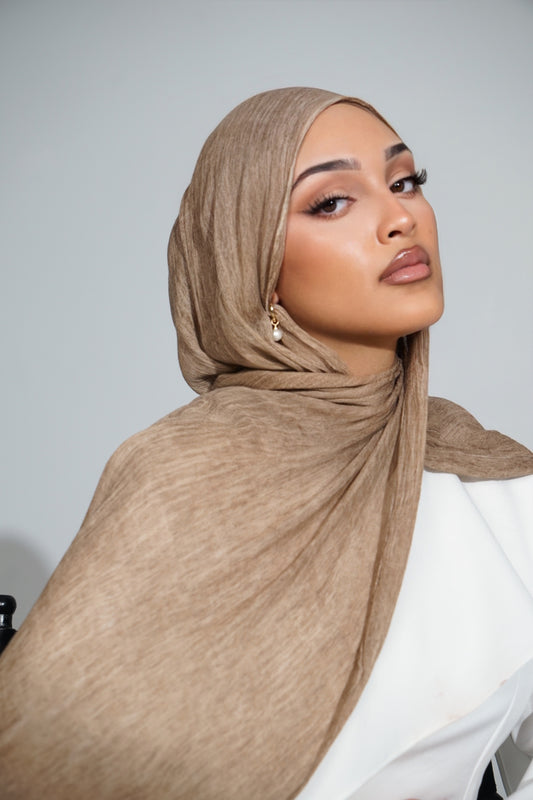 Burnt Soufflé Textured Rayon Hijab set