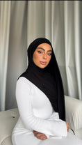 Load image into Gallery viewer, Black Noir Bamboo Jersey Hijab
