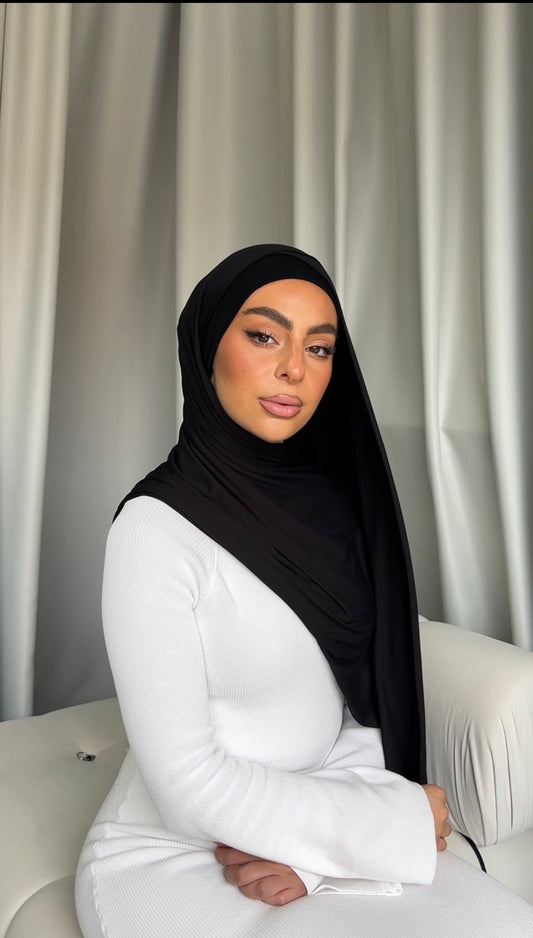 Black Noir Bamboo Jersey Hijab