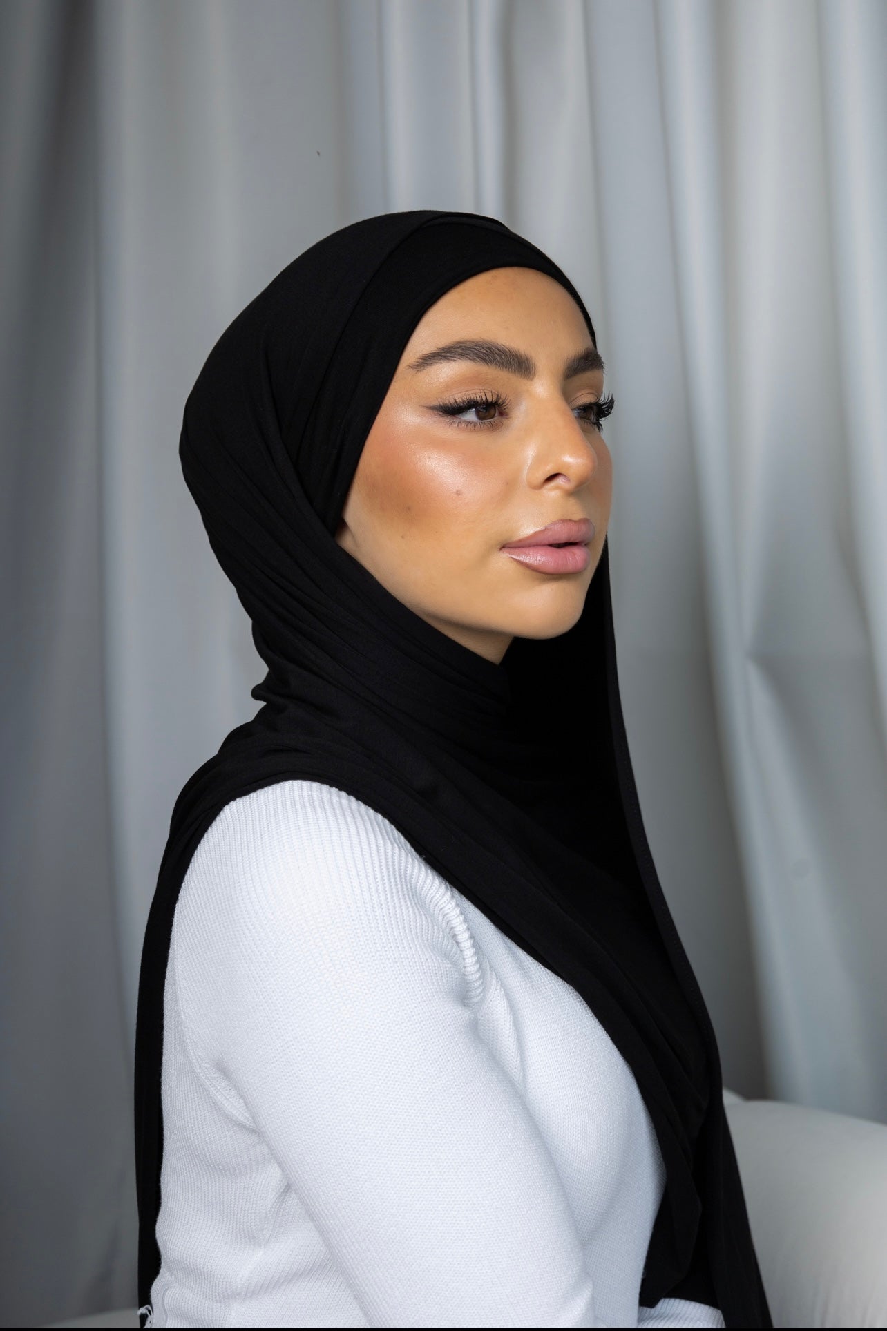 Black Noir Bamboo Jersey Hijab