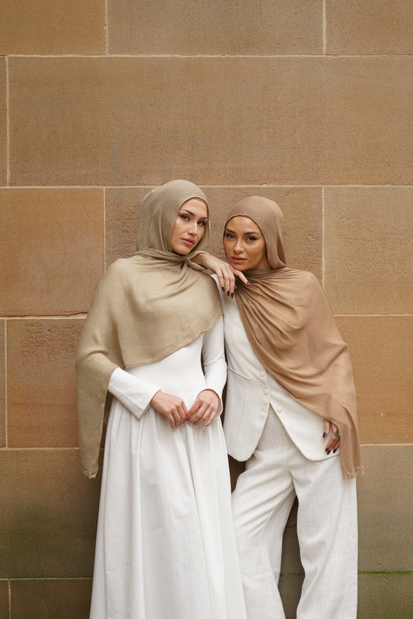 Pistachio khaki Seamless Rayon Hijab