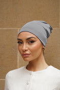 Load image into Gallery viewer, Timeless Grey Seamless Rayon Hijab

