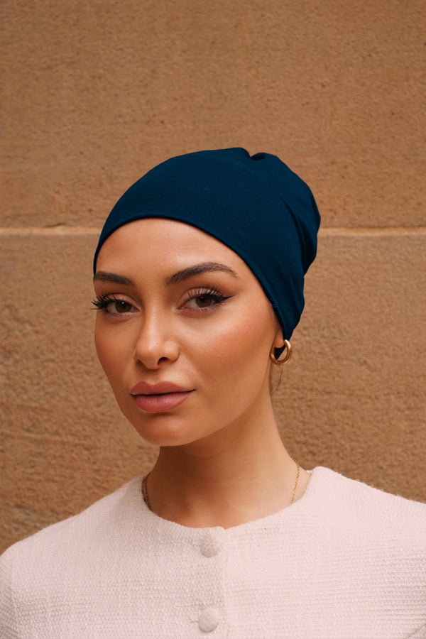 Navy Bamboo Non Slip Cap