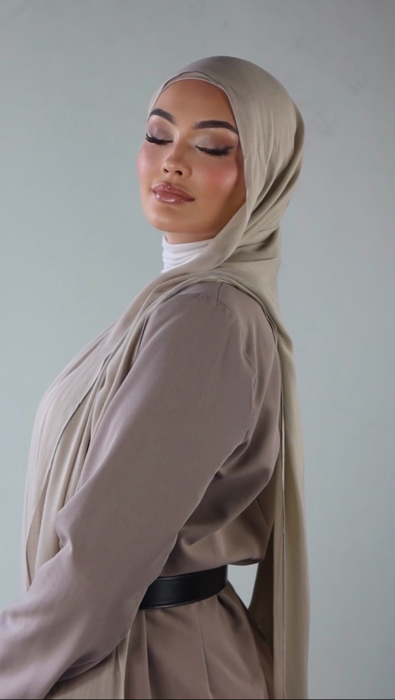 Sand Nude Velvet Grip Undercap and Hijab Set