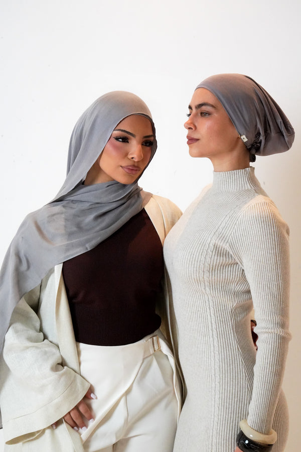 Fabulous Gray Hijab and velvet grip undercap