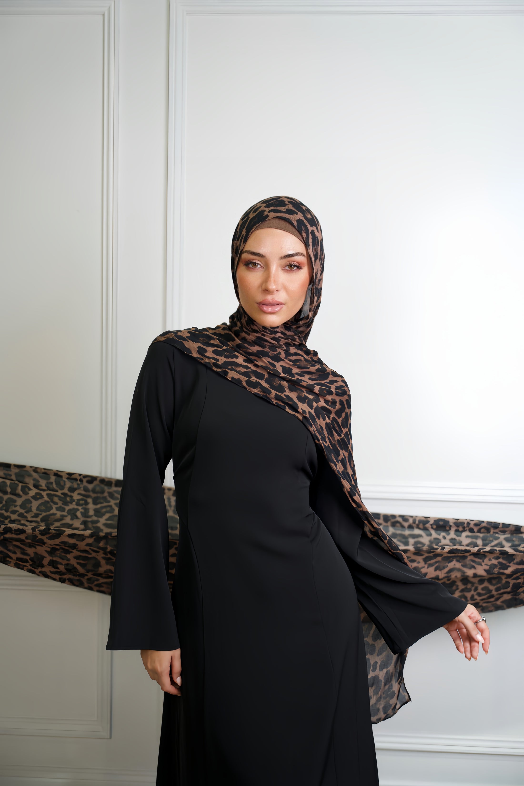 Dusty Leopard Printed Shawl