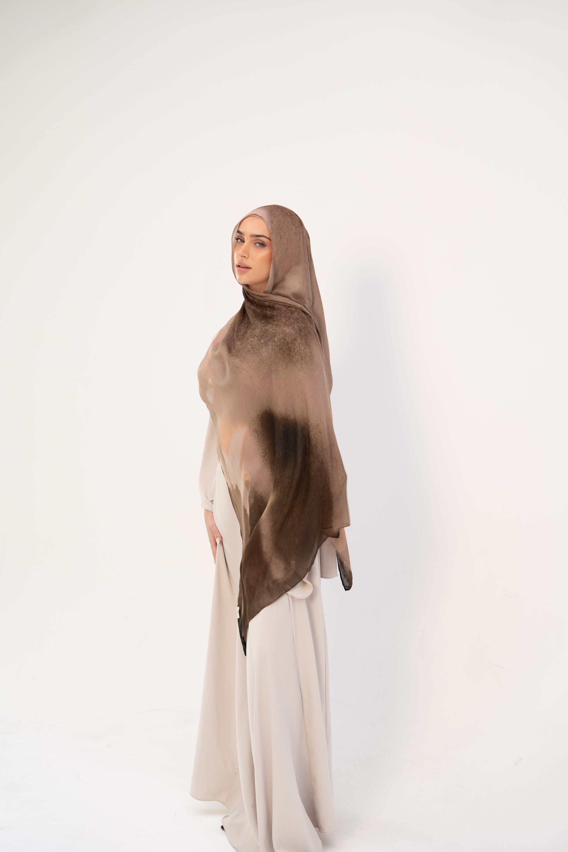 Morning Cappuccino Veil - Printed Modal