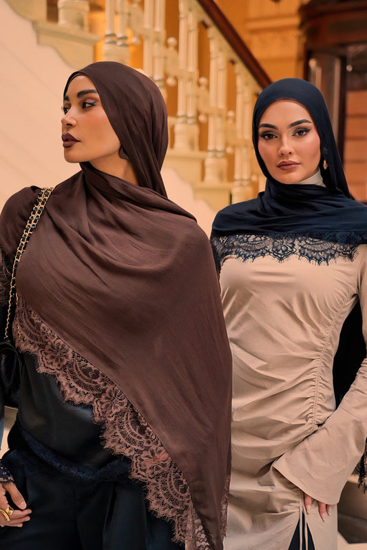 Chocolate Oud Lace Modal