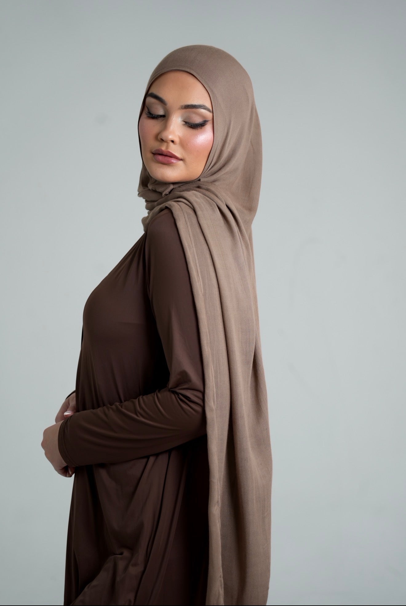 Mocha Mushroom Grip Undercap & Hijab Set