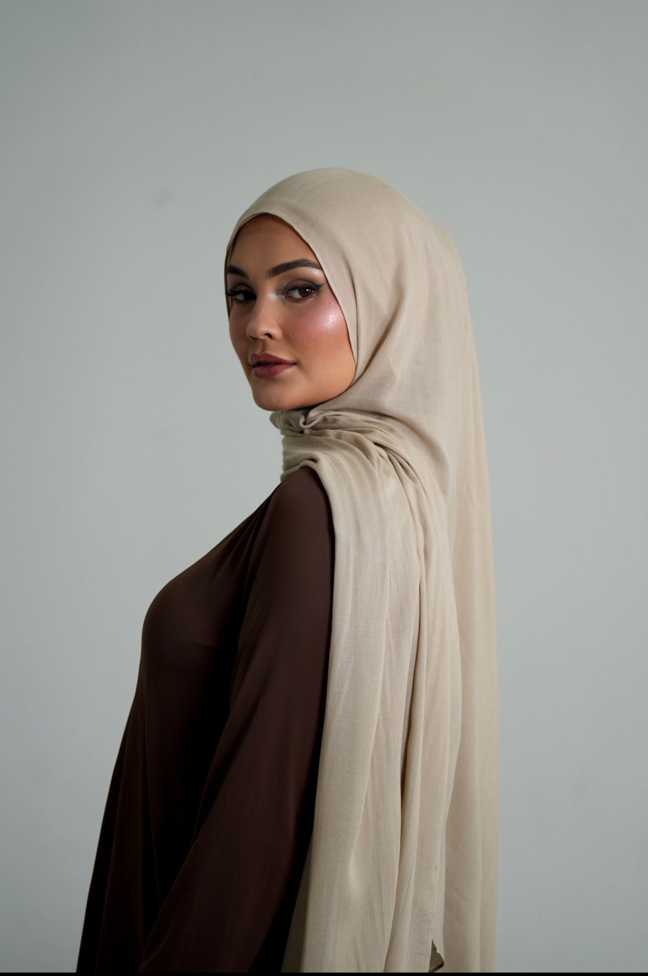 Sand Nude Velvet Grip Undercap and Hijab Set