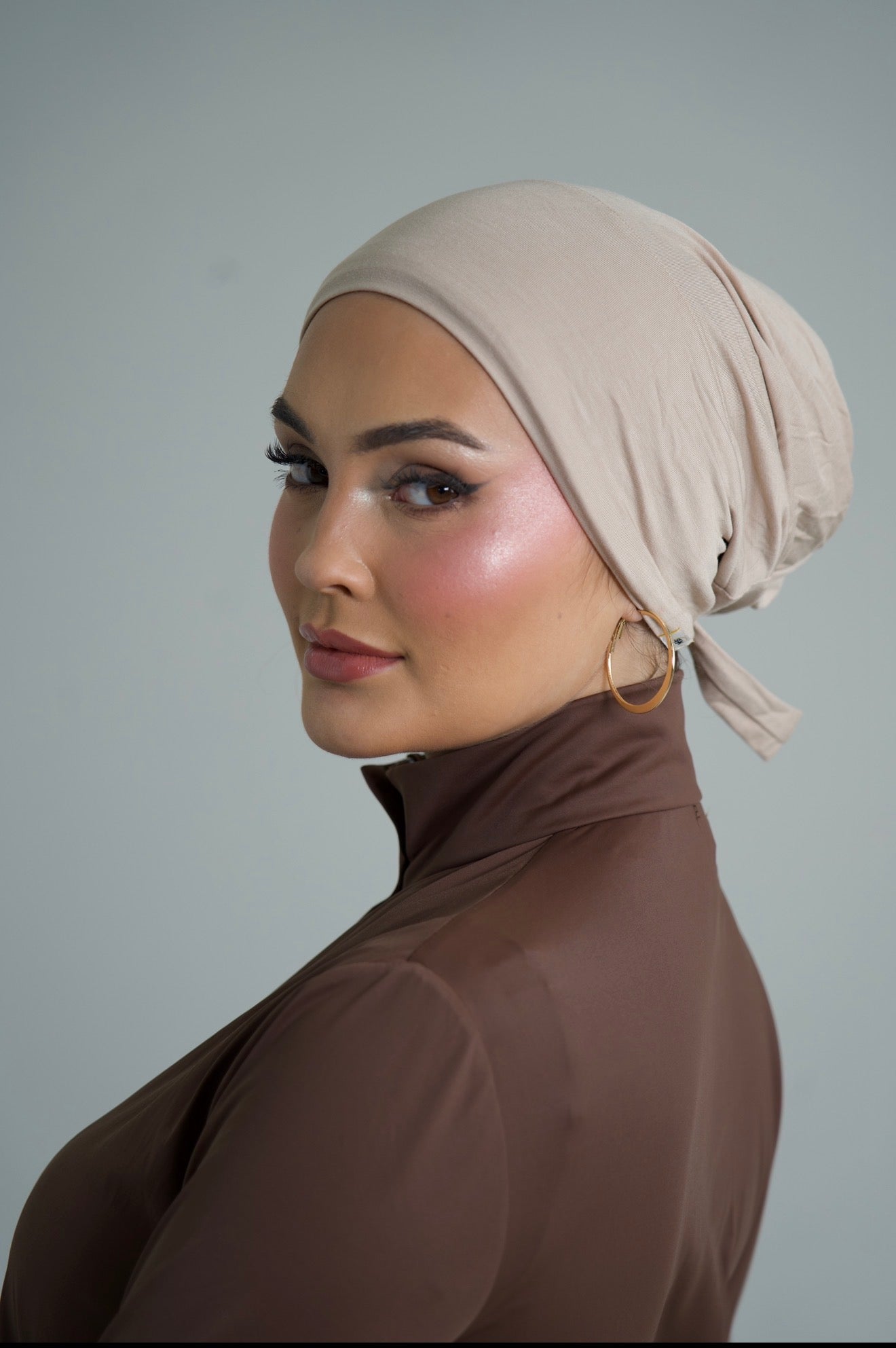 Sand Nude Velvet Grip Undercap and Hijab Set