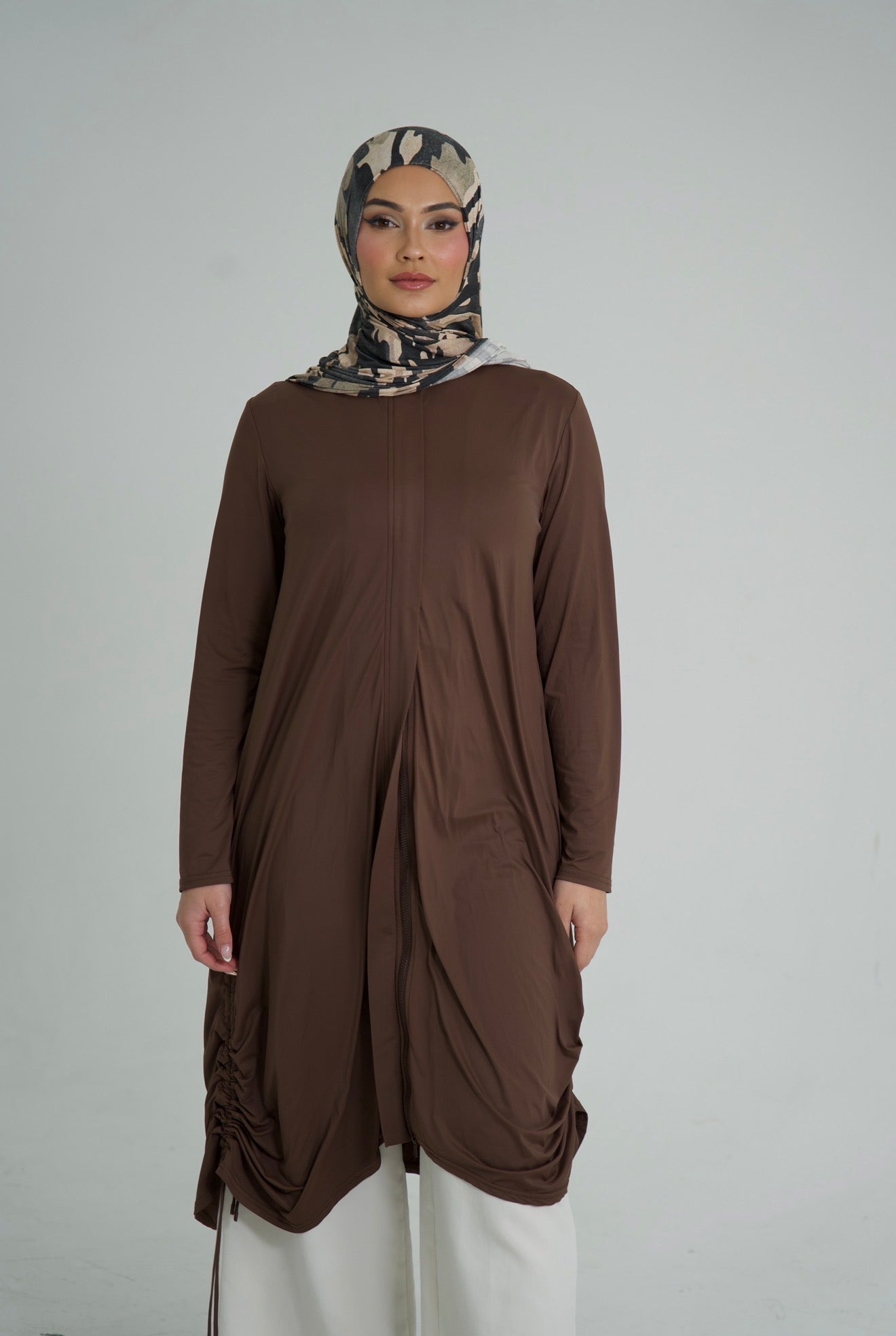Brown Swim Dress / Cover Up Jacket