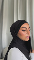 Load and play video in Gallery viewer, Black Noir Bamboo Jersey Hijab
